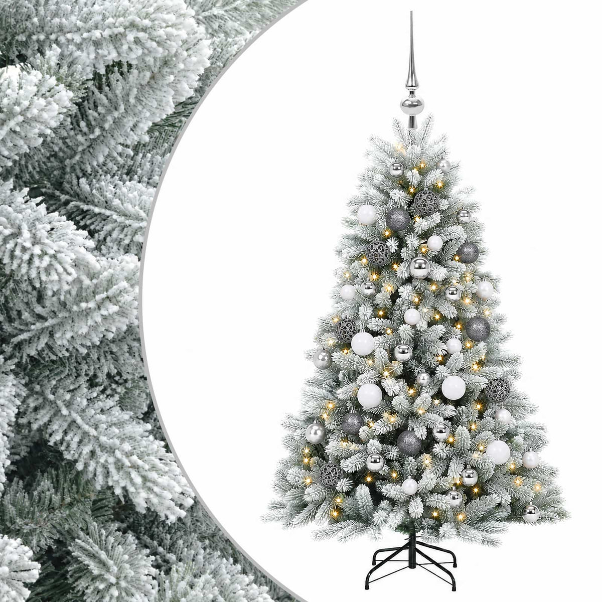vidaXL Artificial Christmas Tree with Bauble 120 cm 150 LEDs