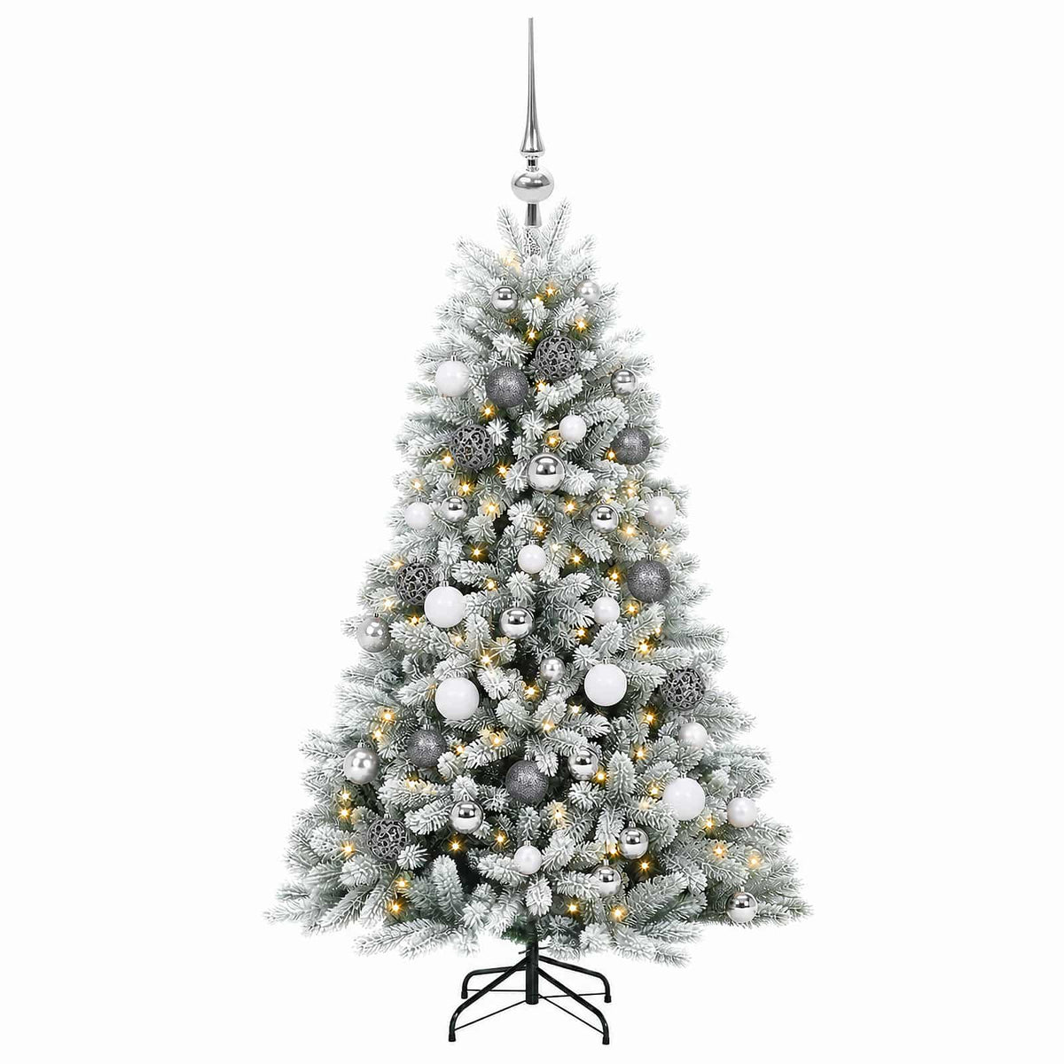 vidaXL Artificial Christmas Tree with Bauble 120 cm 150 LEDs