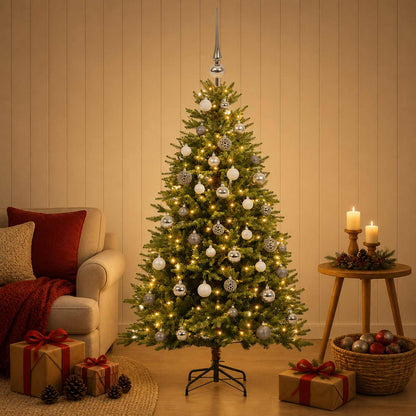 vidaXL Artificial Christmas Tree with Bauble 150 cm 150 LEDs