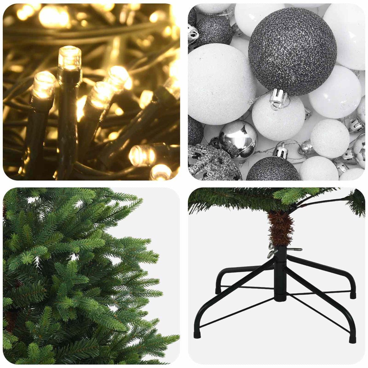 vidaXL Artificial Christmas Tree with Bauble 150 cm 150 LEDs