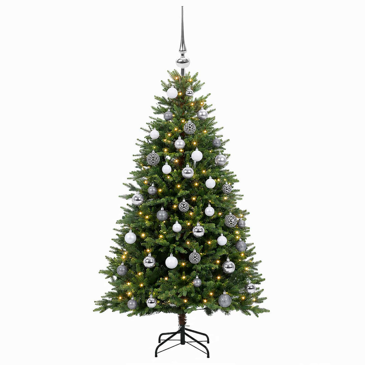 vidaXL Artificial Christmas Tree with Bauble 150 cm 150 LEDs