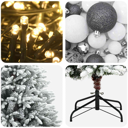 vidaXL Artificial Christmas Tree with Bauble 120 cm 150 LEDs