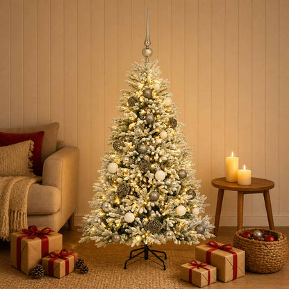 vidaXL Artificial Christmas Tree with Bauble 120 cm 150 LEDs