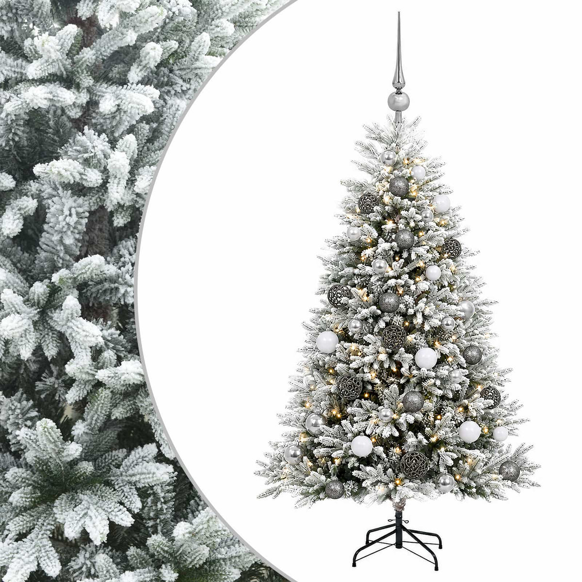vidaXL Artificial Christmas Tree with Bauble 150 cm 150 LEDs