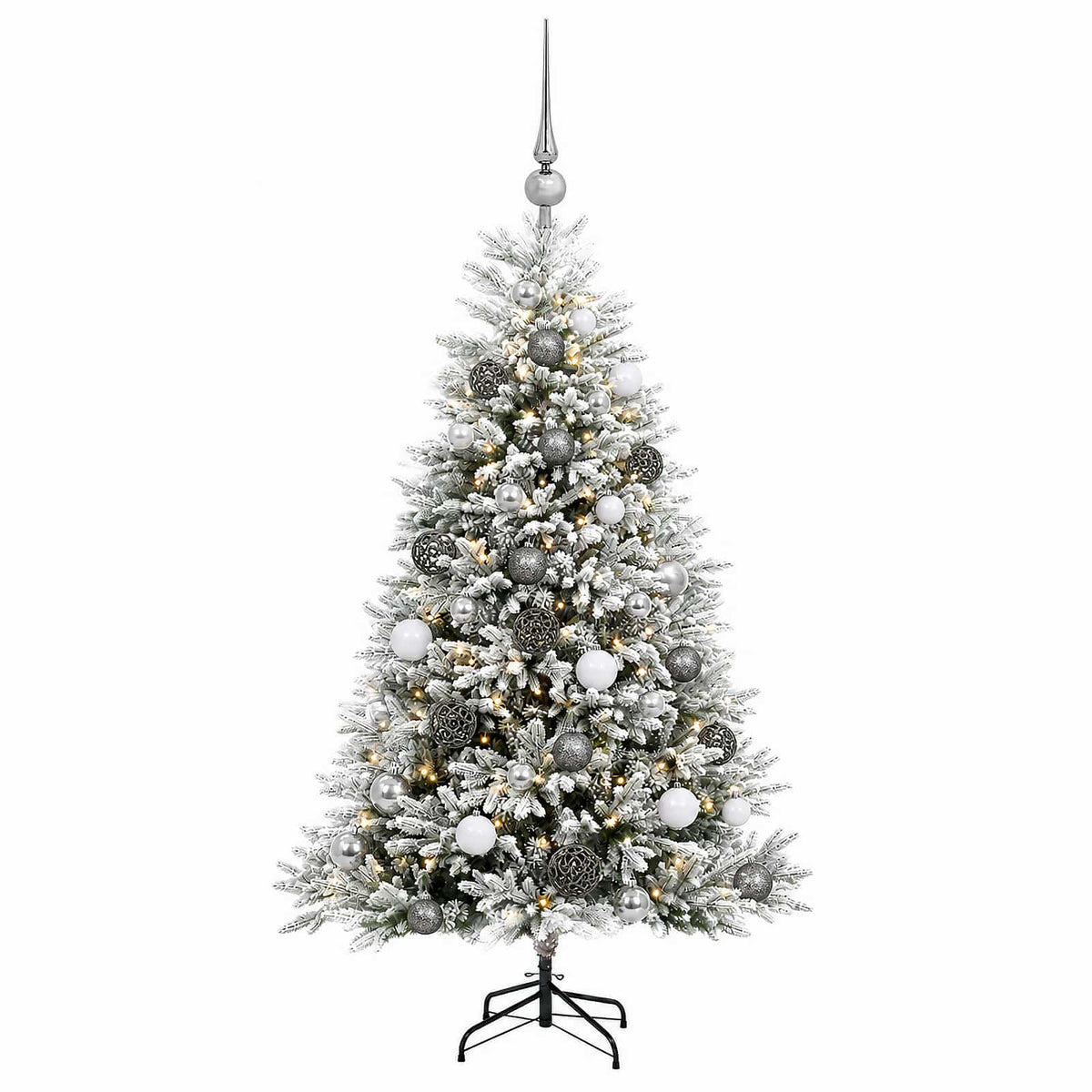 vidaXL Artificial Christmas Tree with Bauble 150 cm 150 LEDs