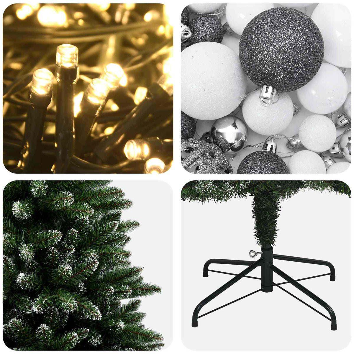 vidaXL Artificial Christmas Tree with Bauble 120 cm 150 LEDs