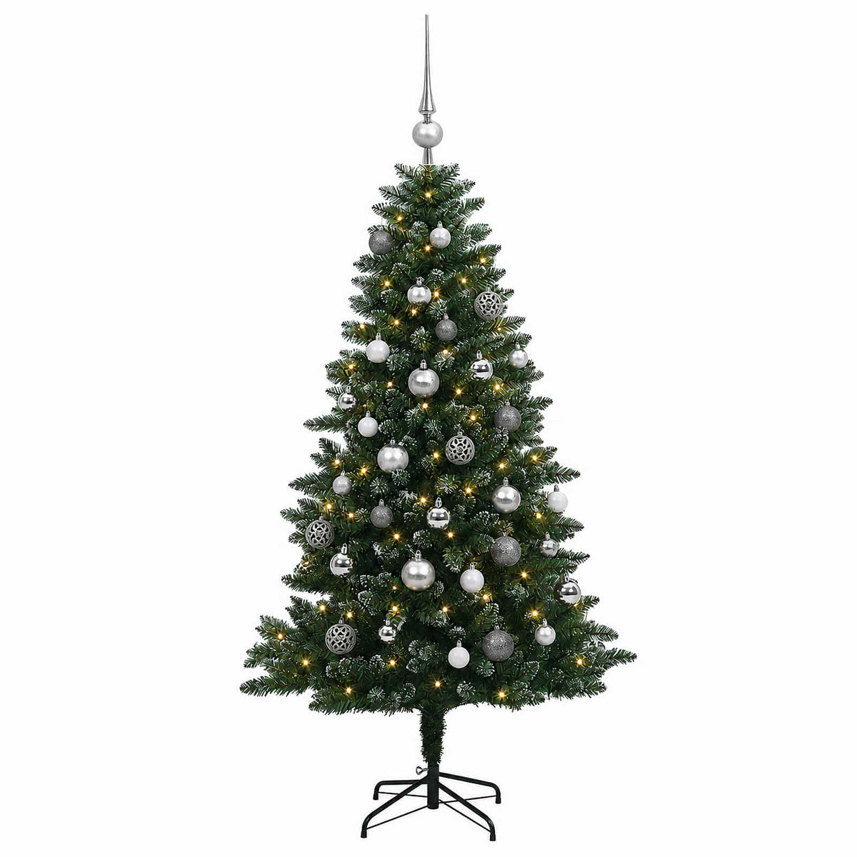 vidaXL Artificial Christmas Tree with Bauble 120 cm 150 LEDs