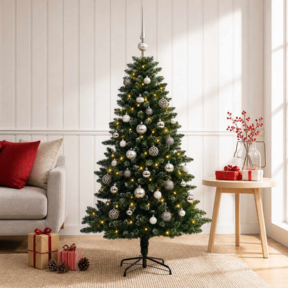 vidaXL Artificial Christmas Tree with Bauble 120 cm 150 LEDs