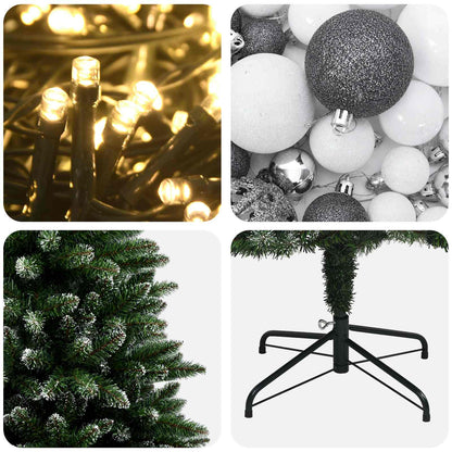 vidaXL Artificial Christmas Tree with Bauble 150 cm 150 LEDs