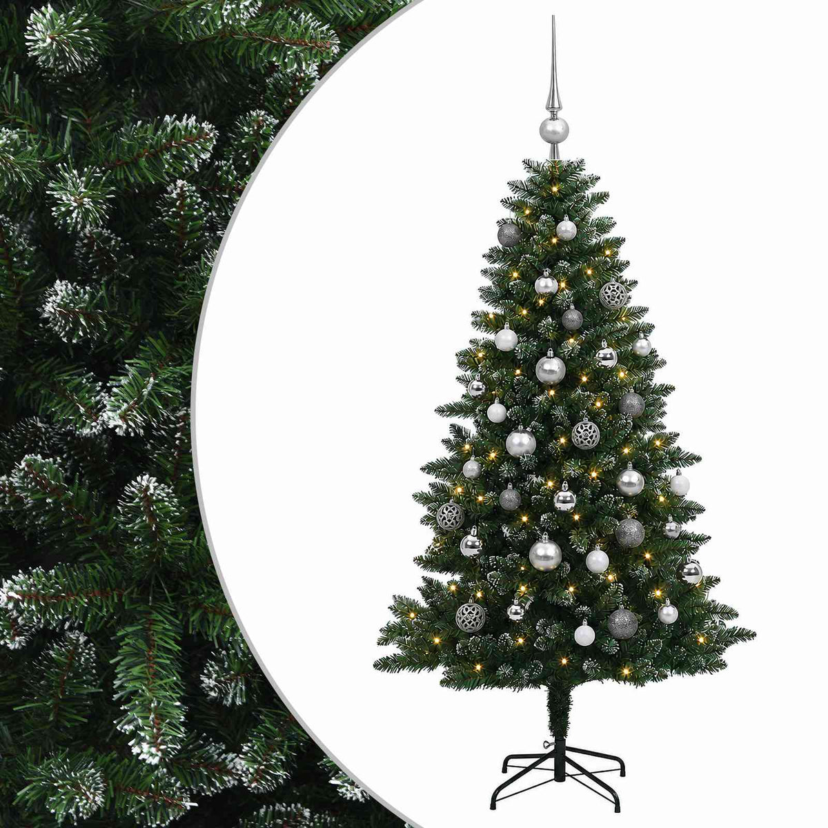 vidaXL Artificial Christmas Tree with Bauble 150 cm 150 LEDs