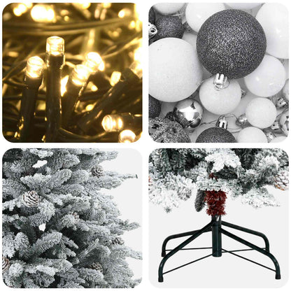 vidaXL Artificial Christmas Tree with Bauble 120 cm 150 LEDs