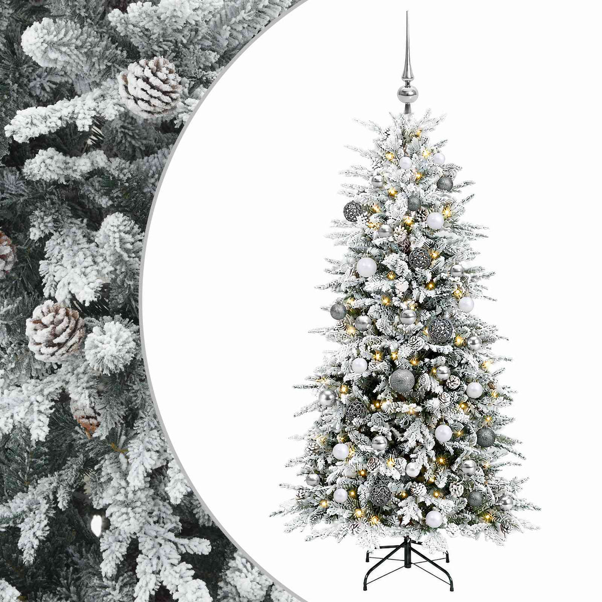 vidaXL Artificial Christmas Tree with Bauble 120 cm 150 LEDs