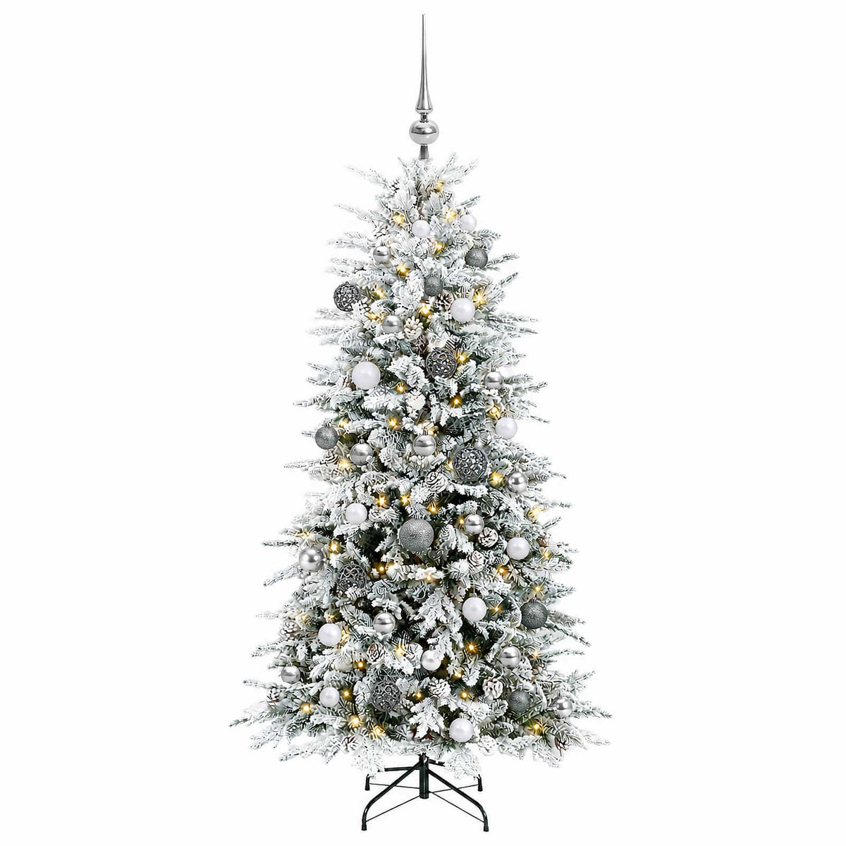 vidaXL Artificial Christmas Tree with Bauble 120 cm 150 LEDs
