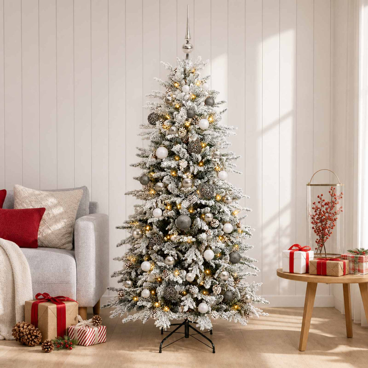vidaXL Artificial Christmas Tree with Bauble 120 cm 150 LEDs