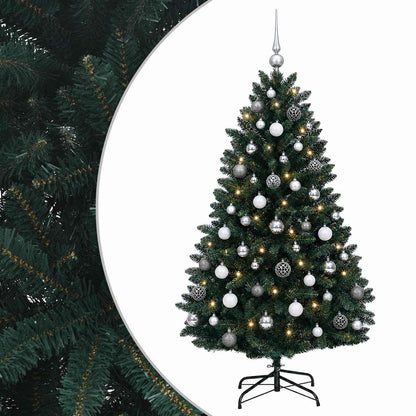 vidaXL Artificial Christmas Tree Dark Green with Baubles 120 cm