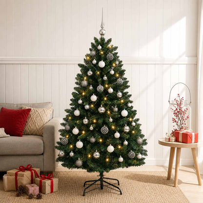 vidaXL Artificial Christmas Tree Dark Green with Bauble 180 cm