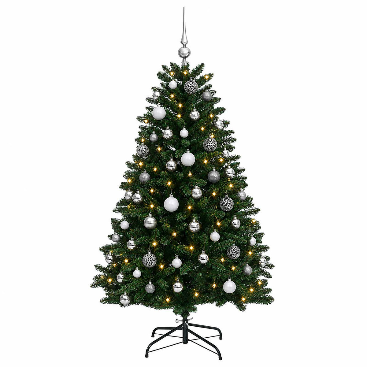 vidaXL Artificial Christmas Tree Mid-green with Ornament 120 cm