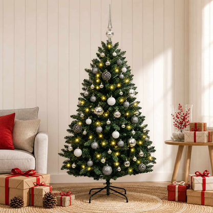 vidaXL Artificial Christmas Tree, Dark Green, with Baubles 150 cm