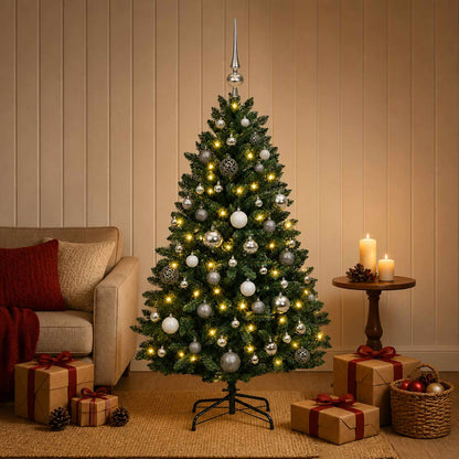 vidaXL Artificial Dark Green Christmas Tree with Baubles 180 cm