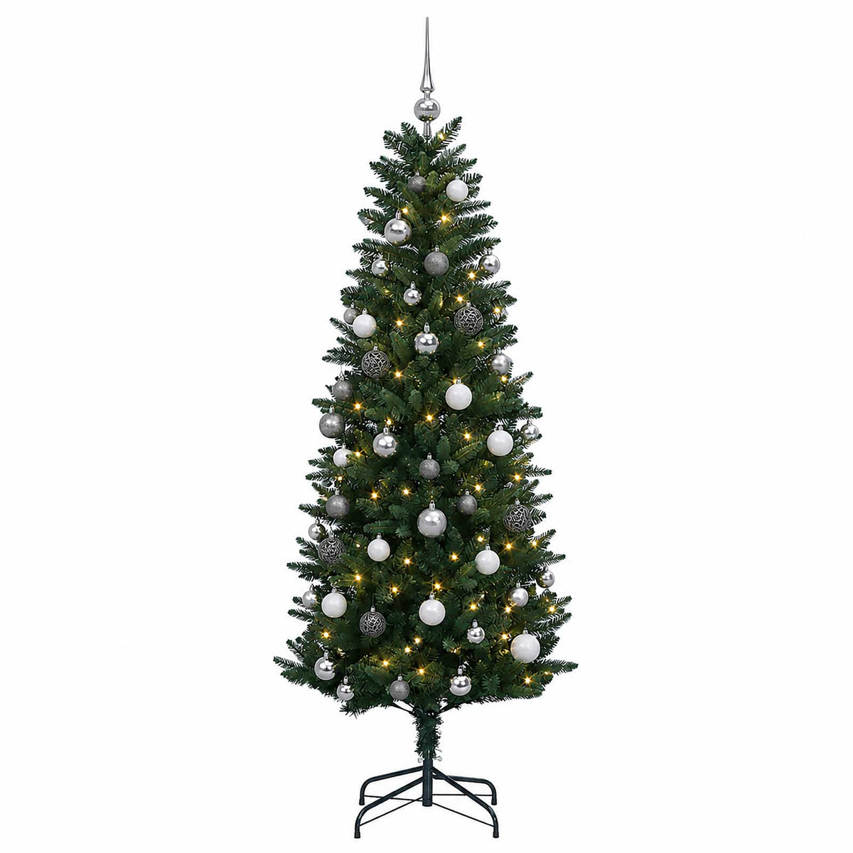 vidaXL Artificial Christmas Tree with Bauble 150 cm 150 LEDs