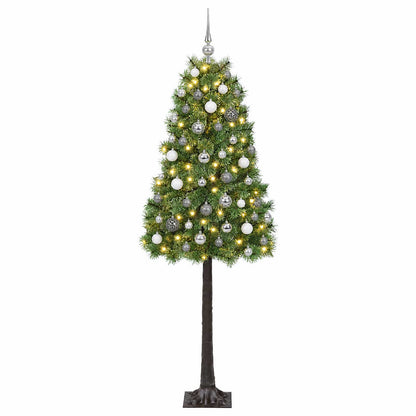 vidaXL Artificial Hinged Christmas Tree with Baubles 150 cm 150 LEDs