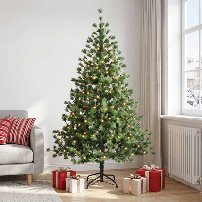 vidaXL Artificial Hinged Christmas Tree 180 cm 300 LEDs Warm White