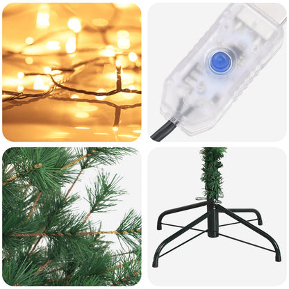 vidaXL Artificial Hinged Christmas Tree 180 cm 300 LEDs Warm White