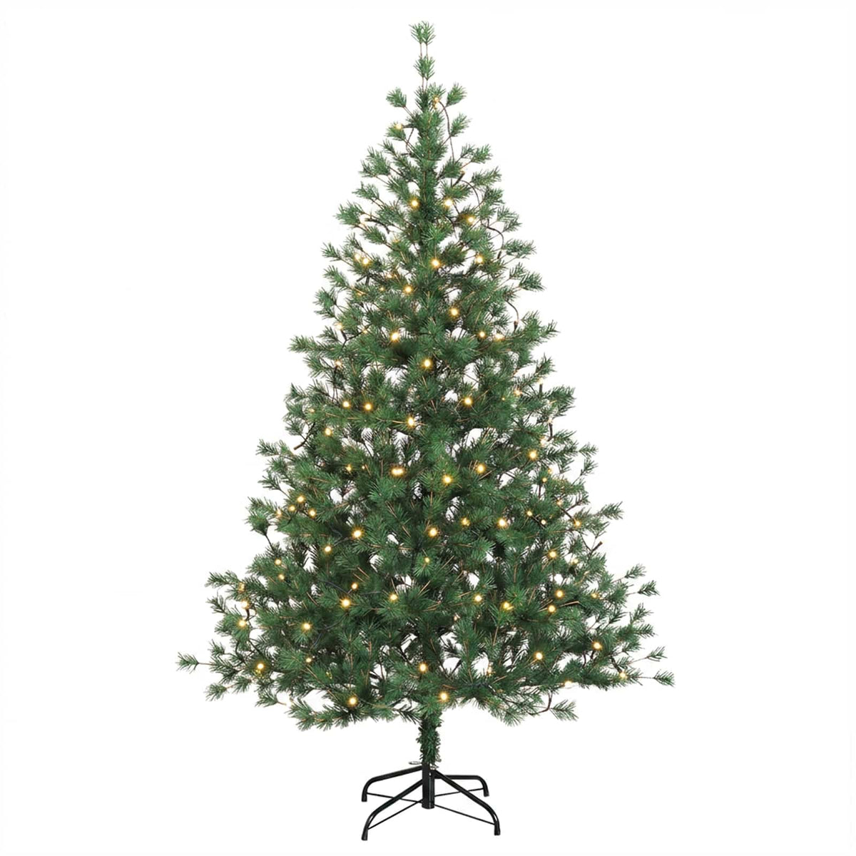 vidaXL Artificial Hinged Christmas Tree 180 cm 300 LEDs Warm White