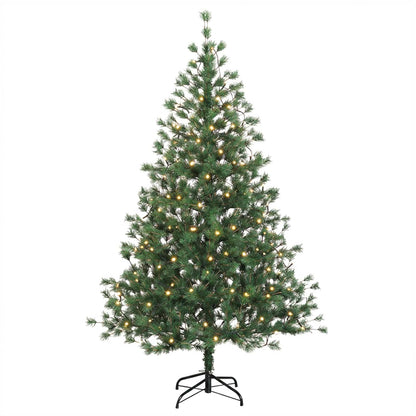 vidaXL Artificial Hinged Christmas Tree 180 cm 300 LEDs Warm White