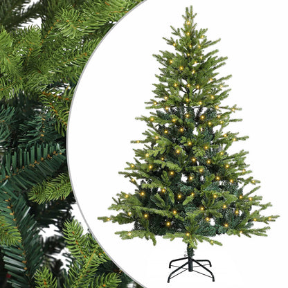 vidaXL Artificial Hinged Christmas Tree 210 cm 300 LEDs Warm White