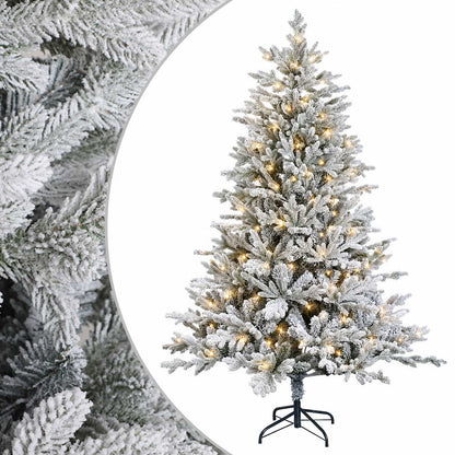 vidaXL Artificial Hinged Christmas Tree 210 cm 300 LEDs Warm White