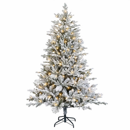 vidaXL Artificial Hinged Christmas Tree 210 cm 300 LEDs Warm White