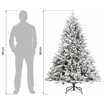 vidaXL Artificial Hinged Christmas Tree 180 cm 300 LEDs Warm White