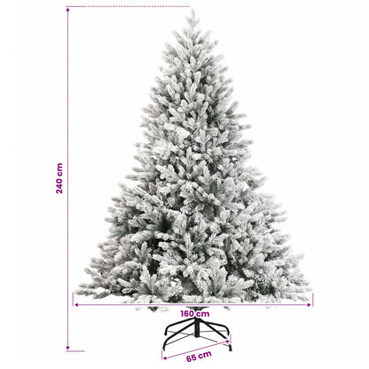 vidaXL Artificial Hinged Christmas Tree 240 cm 300 LEDs Warm White