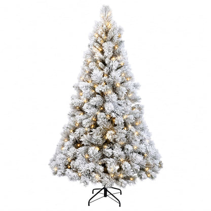 vidaXL Artificial Hinged Christmas Tree 210 cm 300 LEDs Warm White