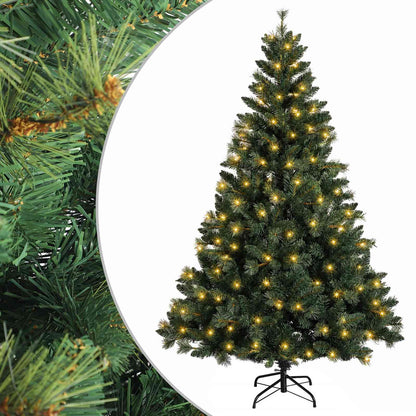 vidaXL Artificial Hinged Christmas Tree 180 cm 300 LEDs Warm White