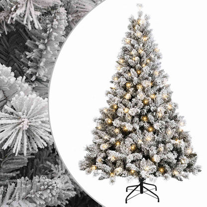 vidaXL Artificial Hinged Christmas Tree 180 cm 300 LEDs Warm White