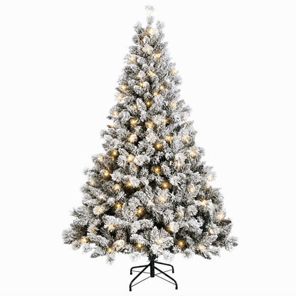 vidaXL Artificial Hinged Christmas Tree 180 cm 300 LEDs Warm White