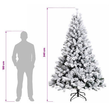 vidaXL Artificial Hinged Christmas Tree 240 cm 300 LEDs Warm White