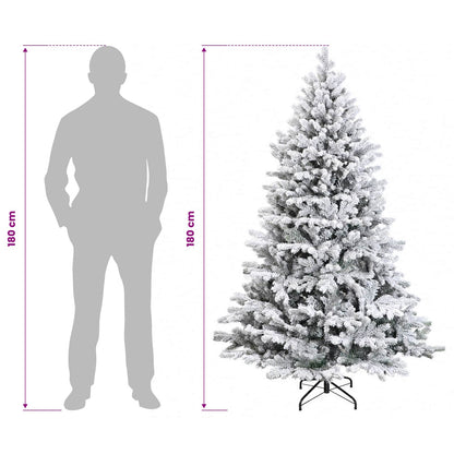 vidaXL Artificial Hinged Christmas Tree 180 cm 300 LEDs Warm White