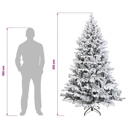 vidaXL Artificial Hinged Christmas Tree 210 cm 300 LEDs Warm White