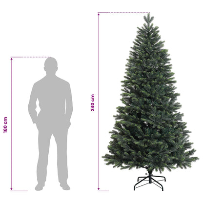vidaXL Artificial Hinged Christmas Tree 240 cm 300 LEDs Warm White