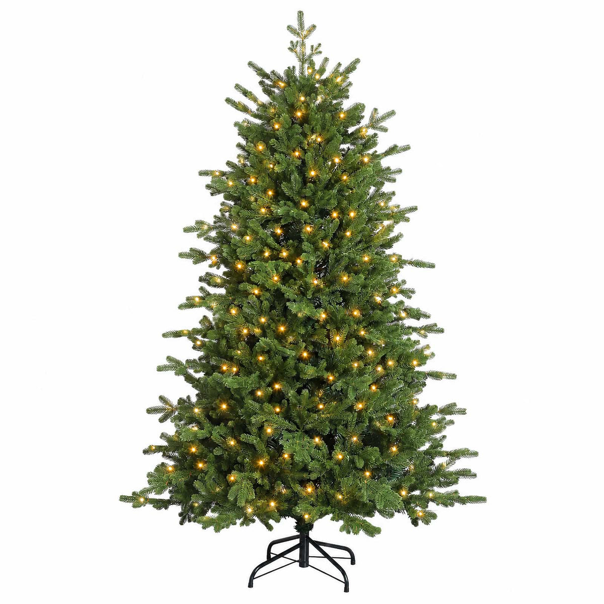 vidaXL Artificial Hinged Christmas Tree 180 cm 300 LEDs Warm White