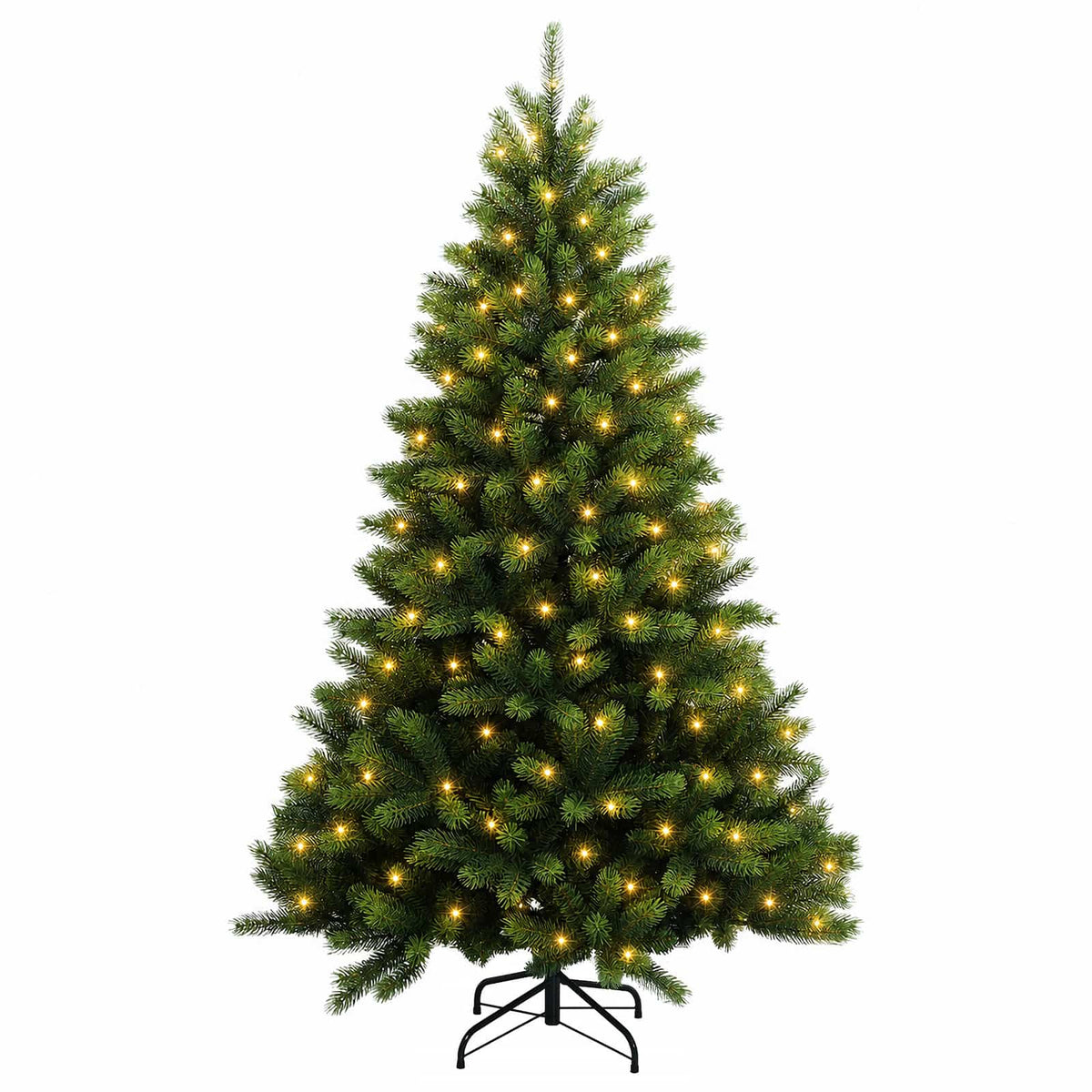 vidaXL Artificial Hinged Christmas Tree 180 cm 300 LEDs Warm White