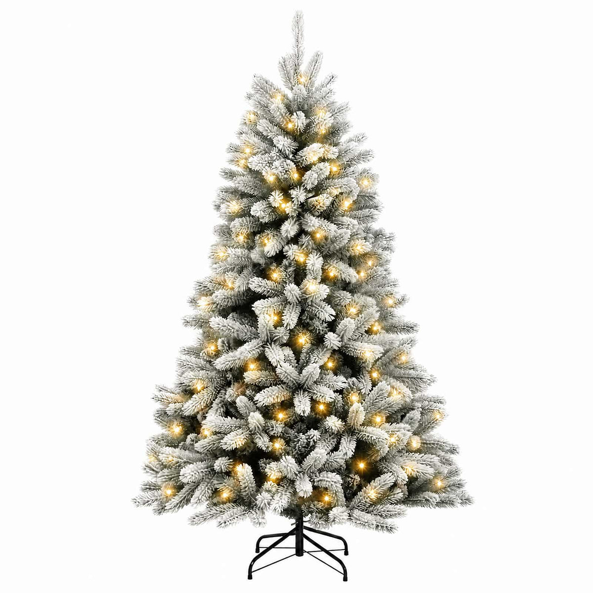 vidaXL Artificial Hinged Christmas Tree 210 cm 300 LEDs Warm White