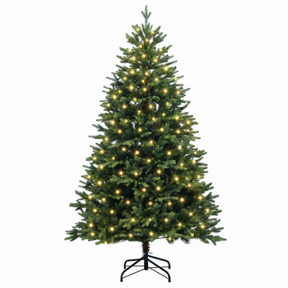 vidaXL Artificial Hinged Christmas Tree 240 cm 300 LEDs Warm White