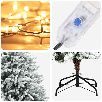 vidaXL Artificial Hinged Christmas Tree 180 cm 300 LEDs Warm White