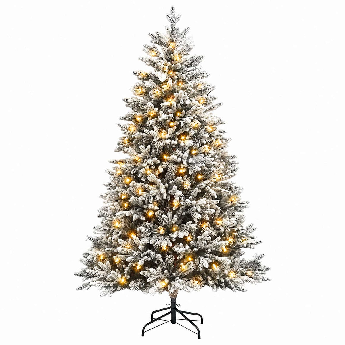 vidaXL Artificial Hinged Christmas Tree 180 cm 300 LEDs Warm White