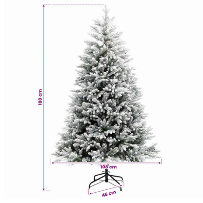 vidaXL Artificial Hinged Christmas Tree 180 cm 300 LEDs Warm White