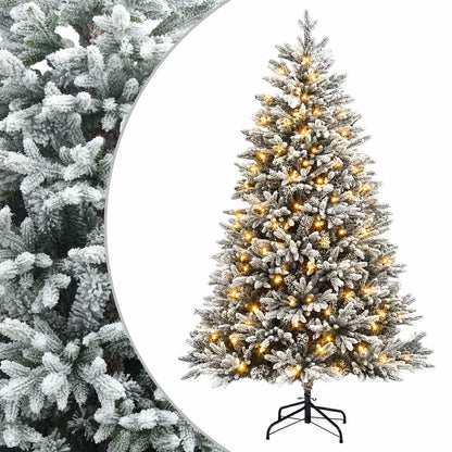 vidaXL Artificial Hinged Christmas Tree 240 cm 300 LEDs Warm White